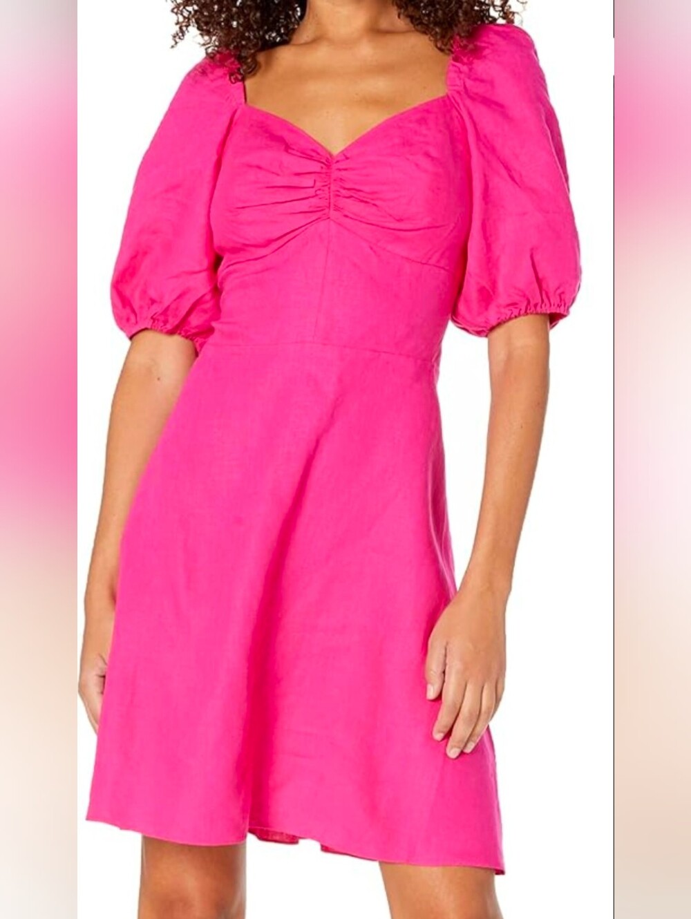 Linen Mini Dress The Drop Women's Nala NWT Small Pink
